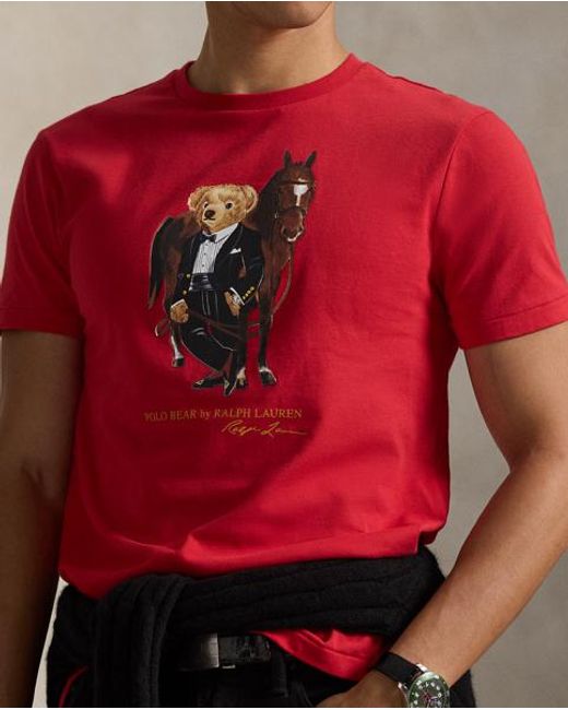 Polo Ralph Lauren Red Polo Bear Cotton T-Shirt for men