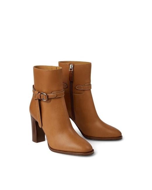 Stivaletti Donnely in vitello 90 mm di Ralph Lauren in Brown