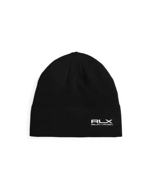 Ralph Lauren Black Washable Wool Beanie for men