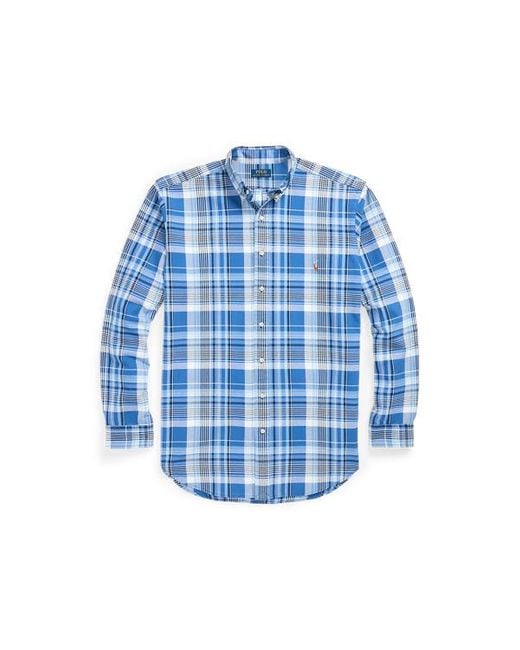 Ralph Lauren Große Größen - Kariertes Oxfordhemd in Blue für Herren