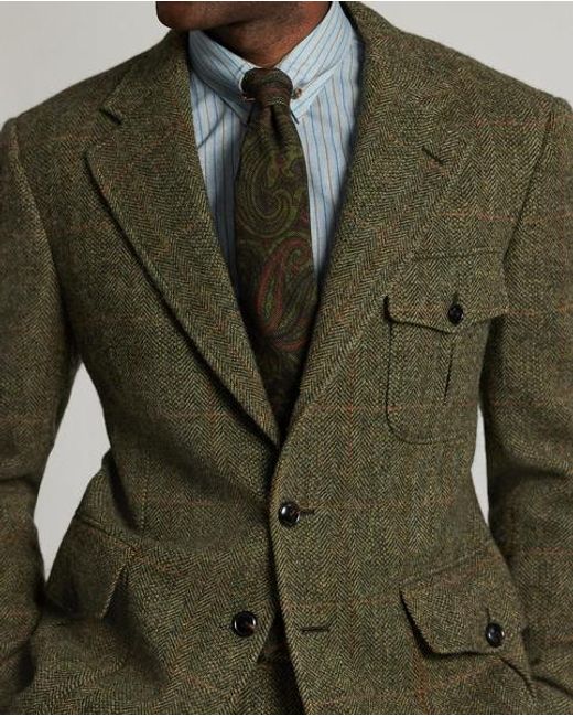 RRL Woll-Anzugjacke Mit Windowpane-Karo in Green für Herren