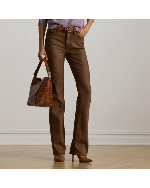 Ralph Lauren Brown Ralph Lauren Coated High-Rise Boot Jean