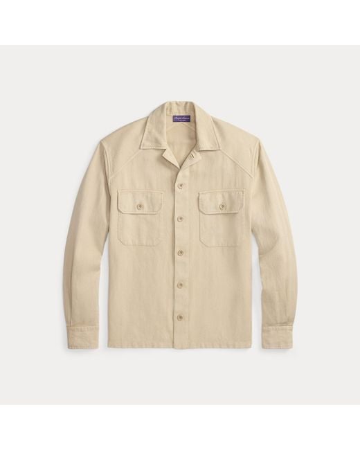 Ralph Lauren Natural Garment-Dyed Cotton-Linen Shirt for men