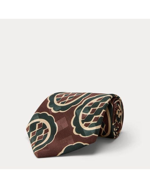 RRL White Handmade Silk Jacquard Tie for men