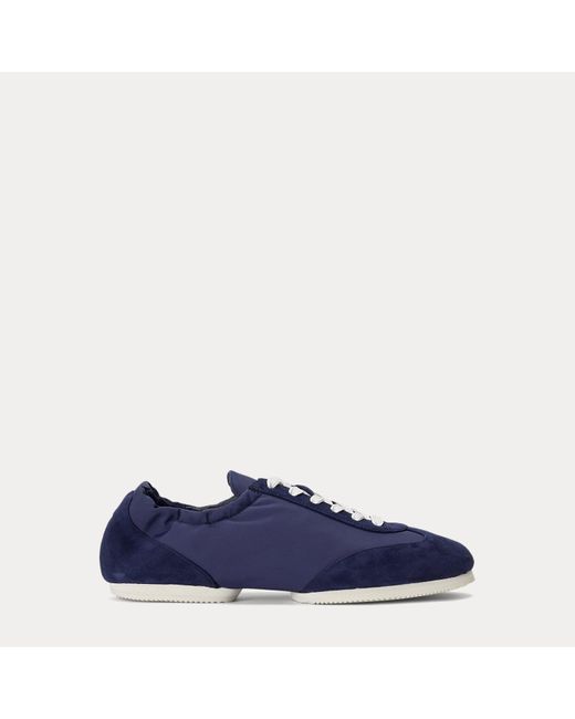 Polo Ralph Lauren Blue The Suede Pony Ballerina Trainer