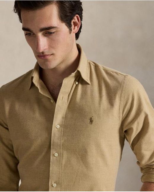 Polo Ralph Lauren Custom-Fit Performance-Hemd Aus Twill in Natural für Herren