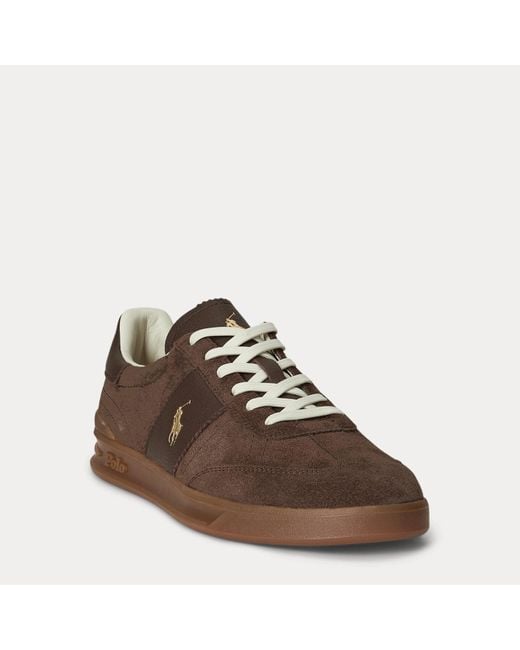 Polo Ralph Lauren Heritage Aera Suède Sneaker in het Brown voor heren