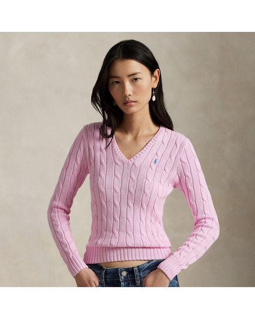 Polo Ralph Lauren Pink Pima Cotton Kimberly Sweater