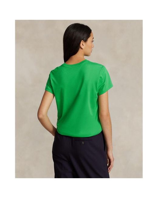 Polo Ralph Lauren Katoenen Jersey T-shirt Met Ronde Hals in het Green
