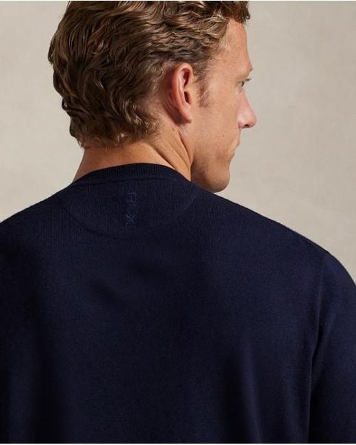 Jersey Técnico Con Cuello De Pico Ralph Lauren de hombre de color Blue