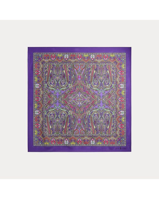 Polo Ralph Lauren Purple Paisley Silk Bandanna for men