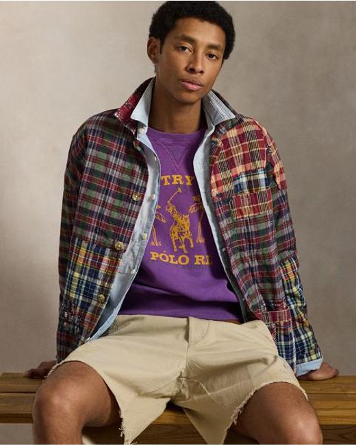 Polo Ralph Lauren Brown Patchwork Madras Overshirt for men