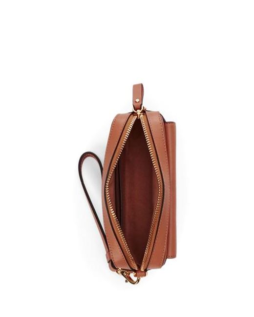 Ralph Lauren Gray Kleine Pochette Marcy Aus Leder