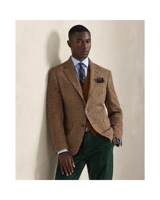 Polo Ralph Lauren Brown Polo Tailored Fit Plaid Suit Jacket for men