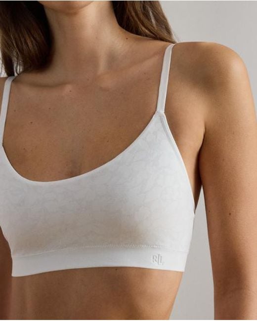 Ralph Lauren White Floral Scoopneck Bralette
