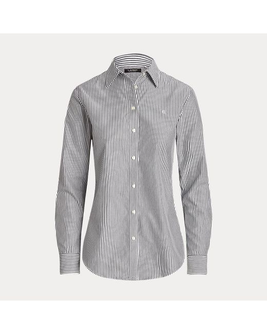 Ralph Lauren Gray Striped Easy Care Cotton Shirt