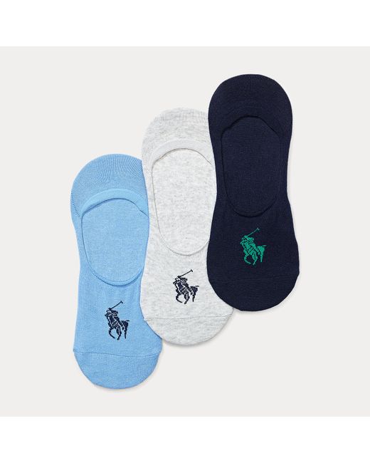 Polo Ralph Lauren Blue Big Pony No-Show-Liner 3-Pack for men