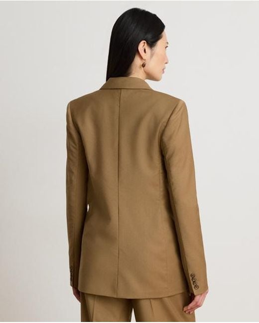 Ralph Lauren Brown Double-Breasted Wool Blazer
