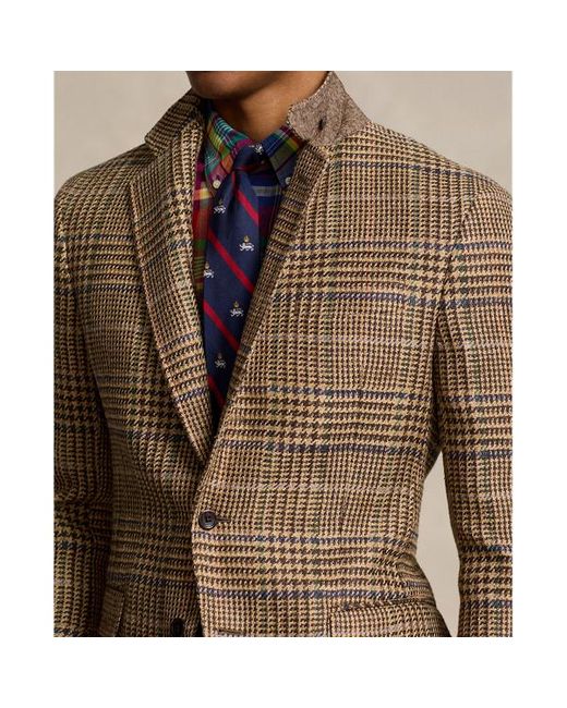 Polo Ralph Lauren Tailored-Fit Glencheck-Sakko Polo Soft in Brown für Herren