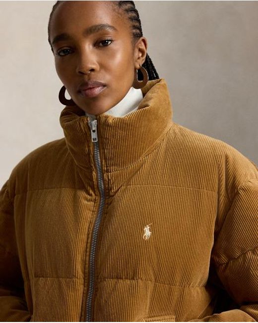 Polo Ralph Lauren Brown Corduroy Down Puffer Jacket