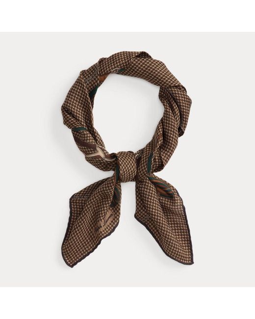 Ralph Lauren Brown Ralph Lauren Equestrian Cashmere-Silk Neckerchief for men