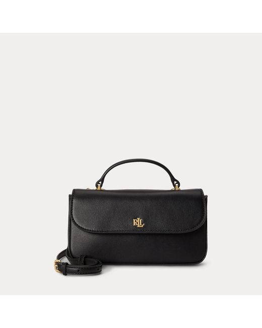 Ralph Lauren Gray Marcy Leather Crossbody Wallet
