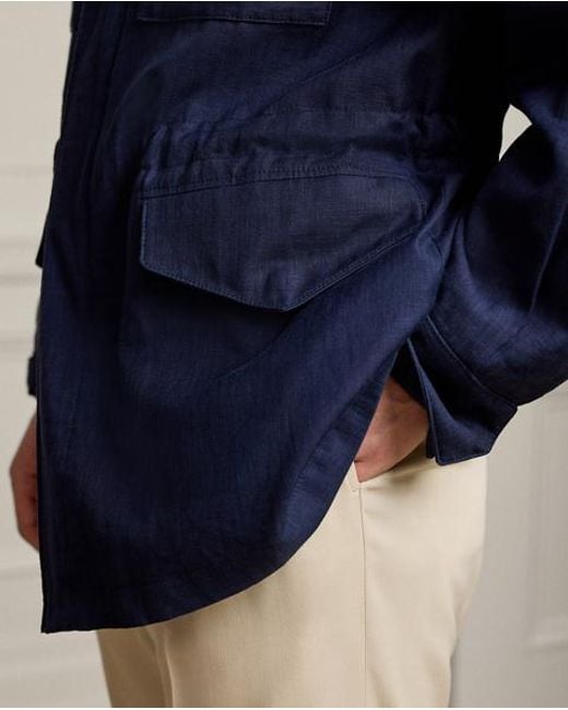 Ralph Lauren Blue Ripley Linen-Blend Four-Pocket Jacket for men
