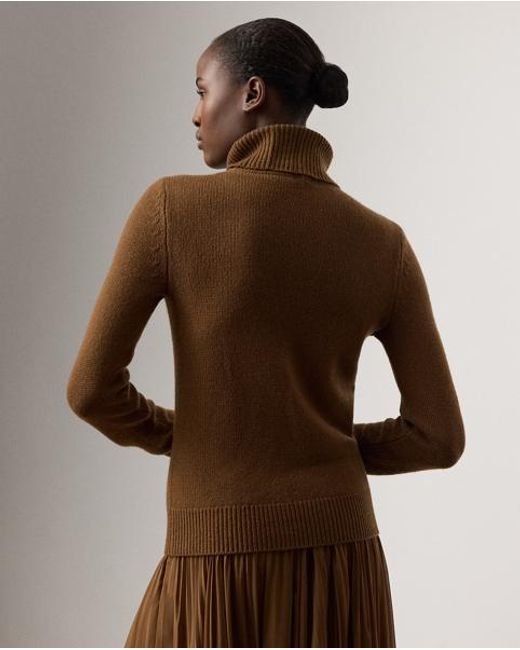 Ralph Lauren Kasjmier Trui Met Turtleneck in het Brown