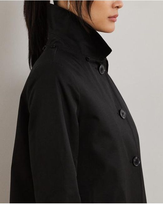 Ralph Lauren Black Balmacaan-Mantel mit Kapuze