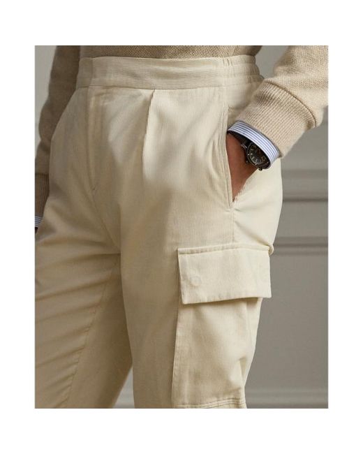 Ralph Lauren Natural Ralph Lauren Hand-Tailored Corduroy Cargo Trouser for men
