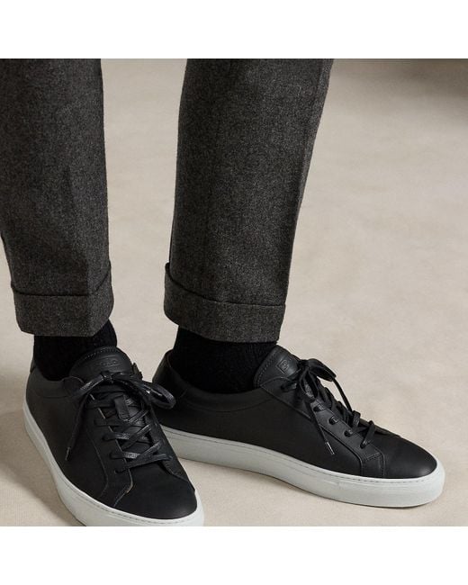 Polo Ralph Lauren Black Jermain Leather Trainer for men