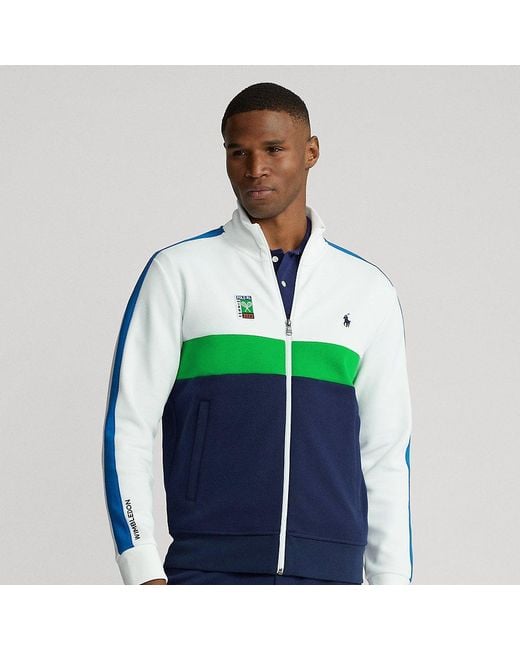 Veste athlétisme Wimbledon maille double Ralph Lauren pour homme en coloris Green