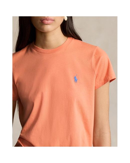 Polo Ralph Lauren Katoenen Jersey T-shirt Met Ronde Hals in het Orange