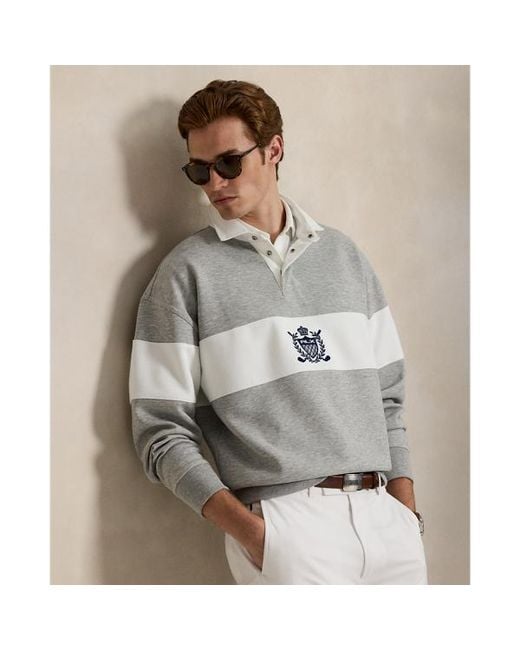 Ralph Lauren Gray Ralph Lauren Relaxed Fit Crest Rugby Sweatshirt for men