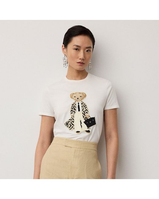 Ralph Lauren Natural Spring Polo Bear Cotton T-Shirt
