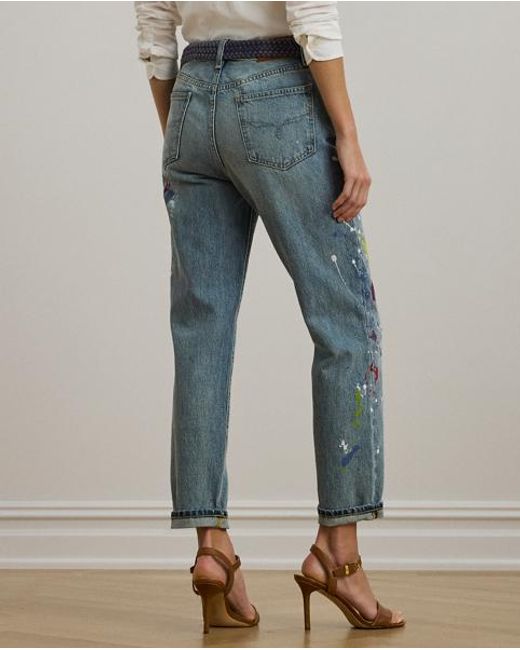 Jeans Tobilleros Boyfriend Tapered Fit Ralph Lauren de color Blue