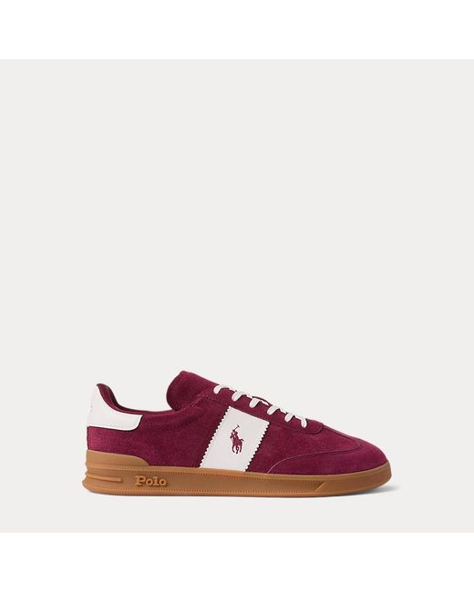 Polo Ralph Lauren Heritage Aera Suède Sneaker in het Red voor heren