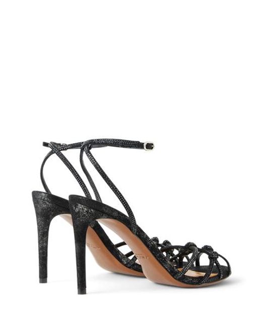 Ralph Lauren Black Metallic-Sandalette Kiera Mit Verzierung