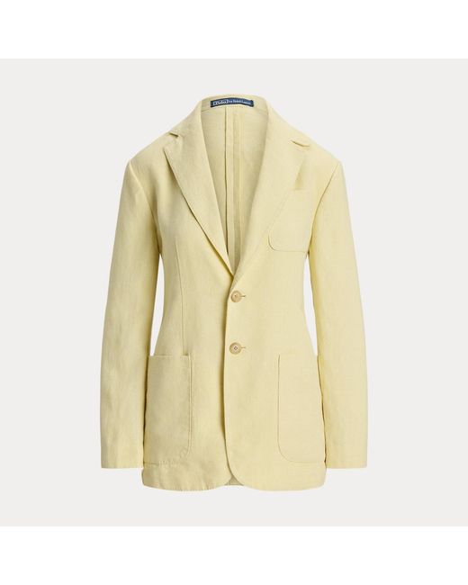Ralph Lauren Green Single-Breasted Linen Blazer