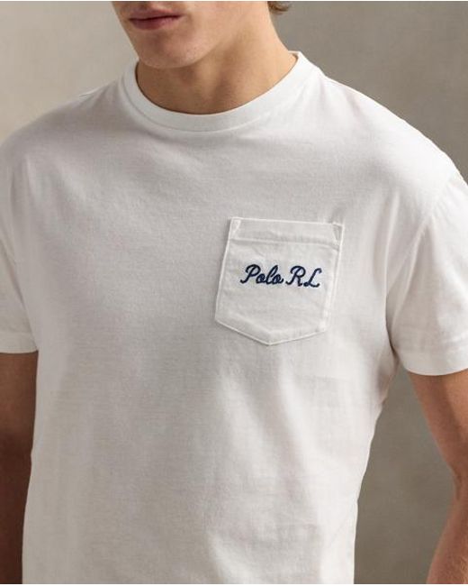 Polo Ralph Lauren Custom-Slim Jersey-T-Shirt Mit Polo Bear in White für Herren