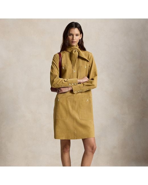 Polo Ralph Lauren Yellow Suede Utility Dress