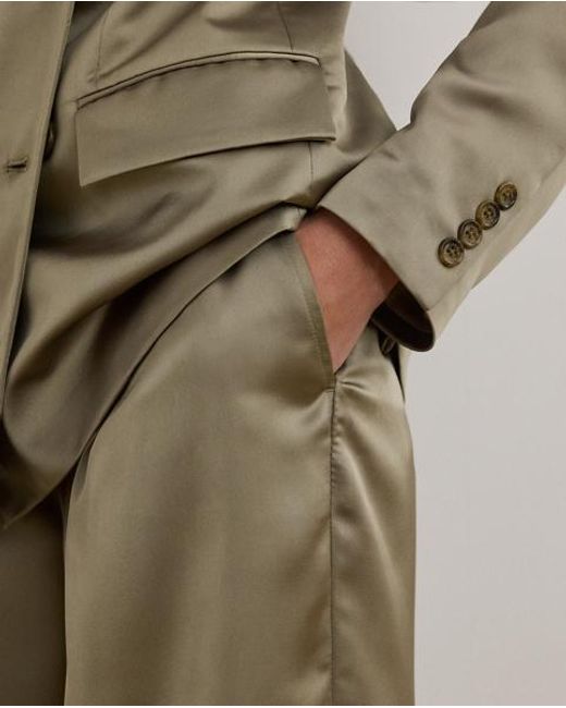 Ralph Lauren Green Zweireihiger Blazer Aus Charmeuse