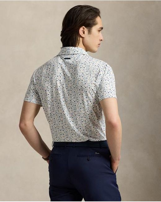 Ralph Lauren Tailored-Fit Performance-Poloshirt in Blue für Herren
