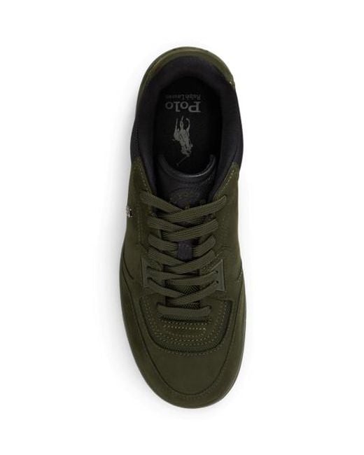 Polo Ralph Lauren Green Open Masters Nubuck-Panelled Trainer for men