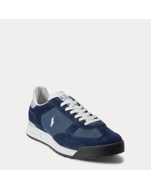 Polo Ralph Lauren Blue Varick Suede & Oxford Trainer for men