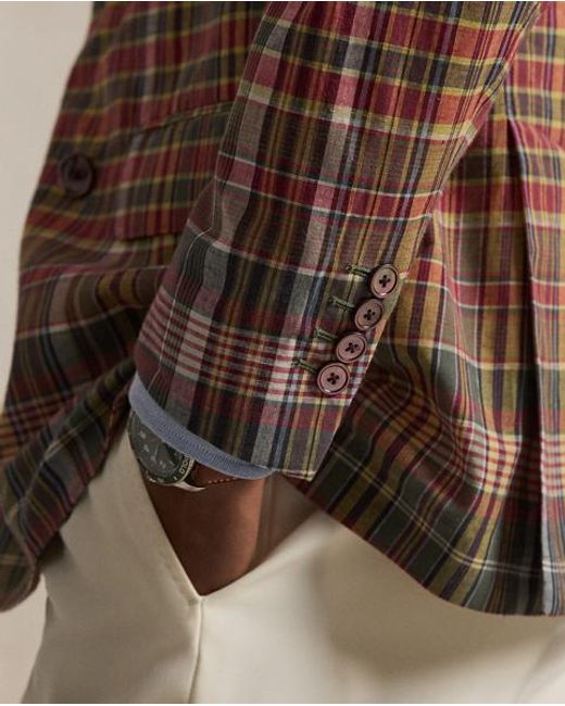 Polo Ralph Lauren Brown Polo Soft Tailored Fit Plaid Jacket for men