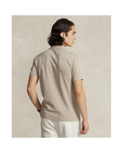 Polo Ralph Lauren Natural Custom Slim Stretch Mesh Zip Polo Shirt for men