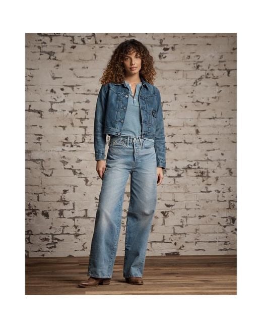 RRL Blue Cropped Denim Jacket