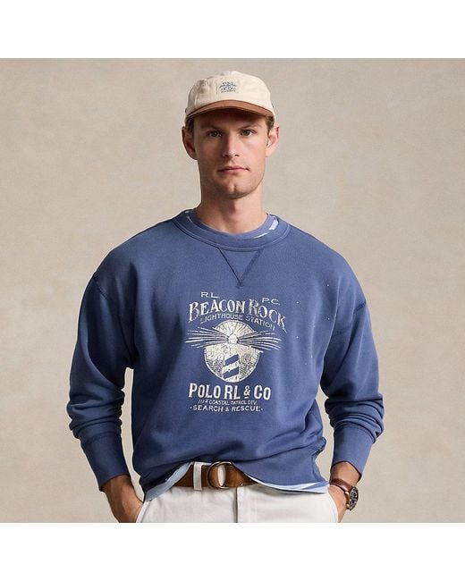 Polo Ralph Lauren Blue Vintage Fit Fleece Graphic Sweatshirt for men