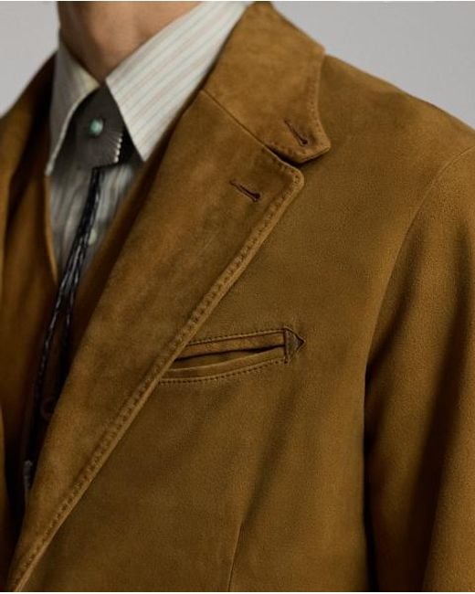 Ralph Lauren Brown Unconstructed Suede Western Sport Coat for men